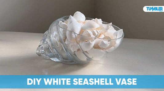 DIY White Seashell Mix Vase