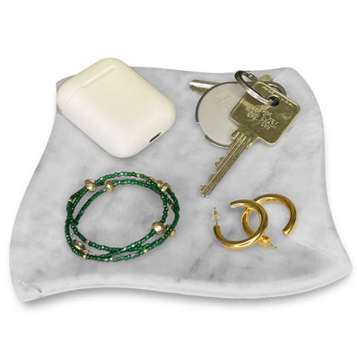 Marble Trinket Dish - White - Diamond