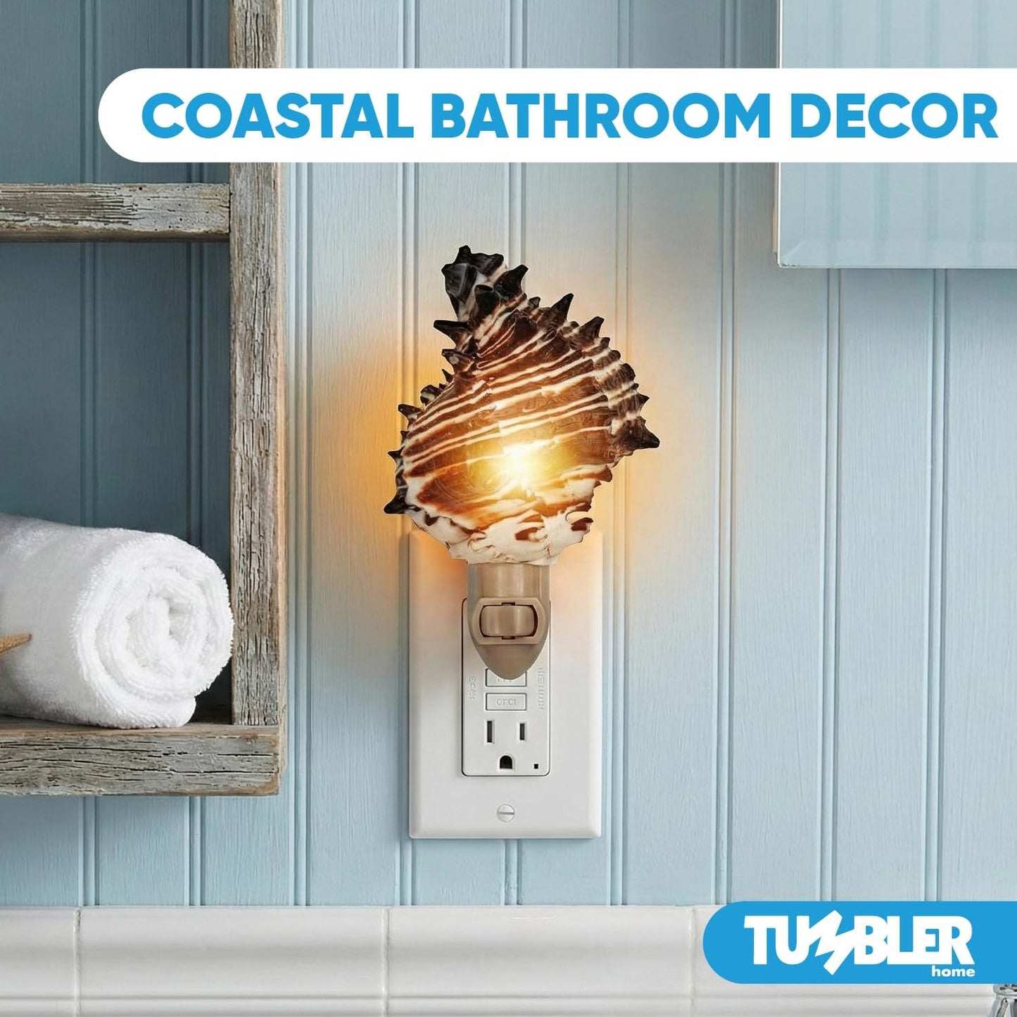Real Shell Night Lights - Black Murex