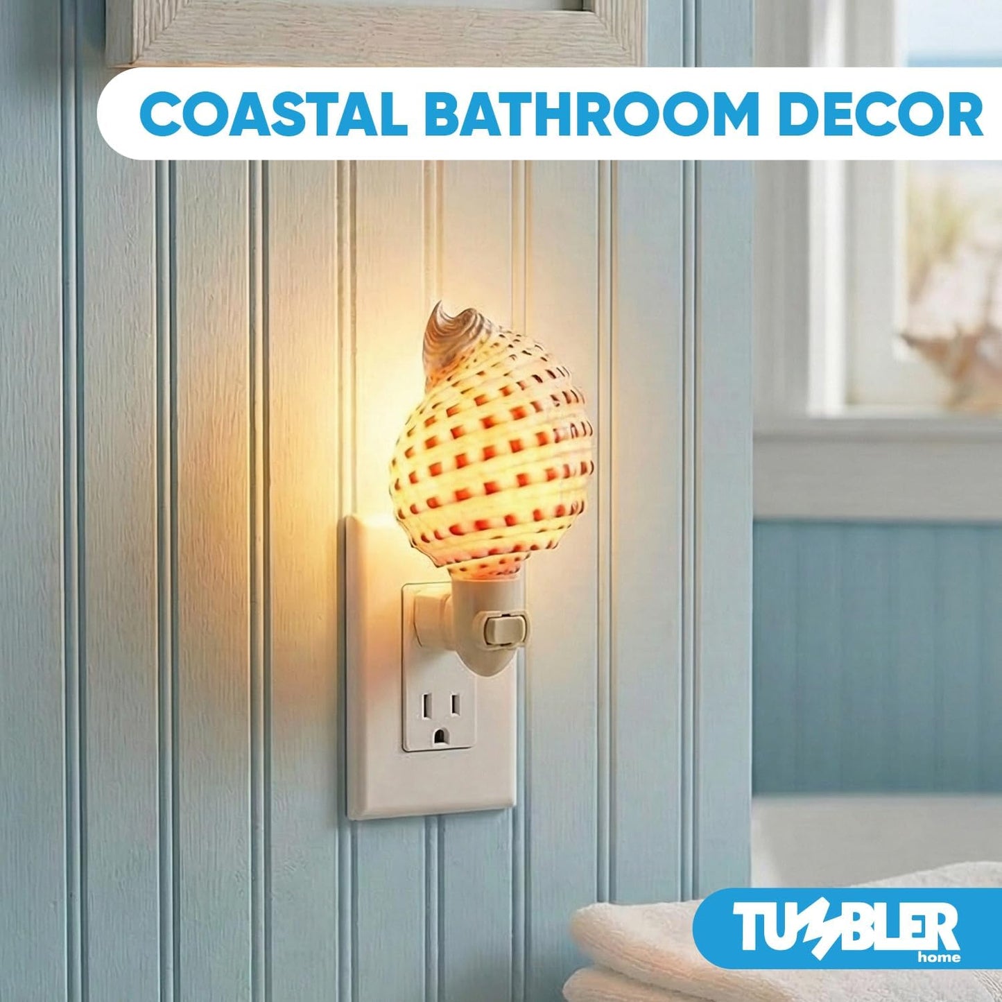 Real Shell Night Lights - Striped Tonna