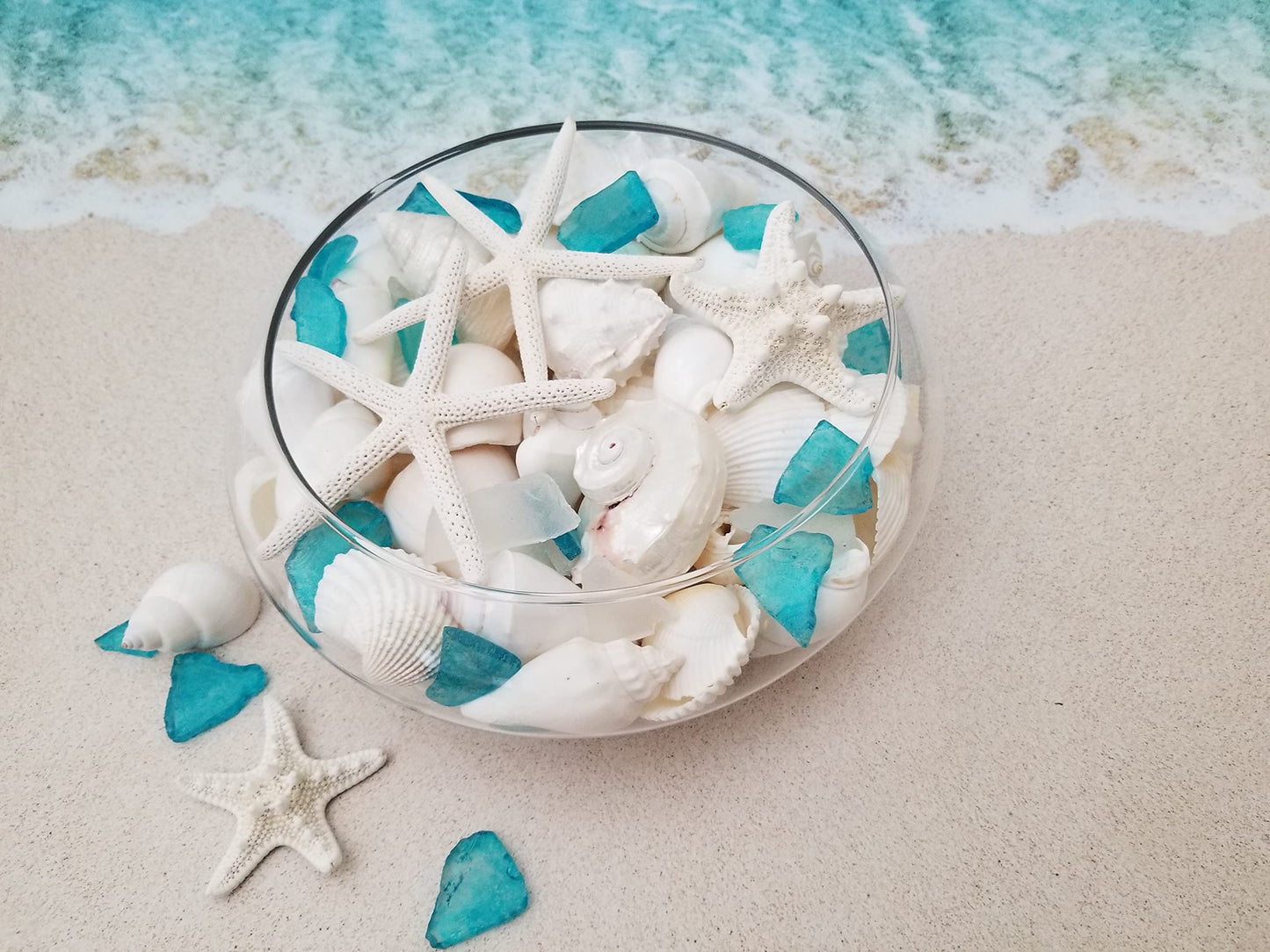 Sea Shells, Starfish & Sea Glass Mix