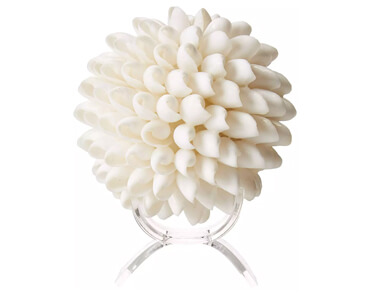 Real White Seashell Sphere with Lucite Stand
